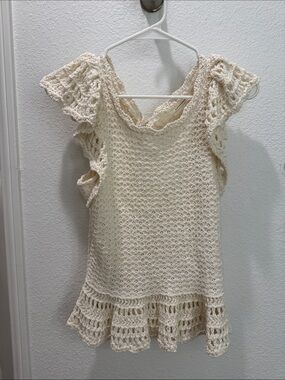 Anthropologie Crochet Knit Top